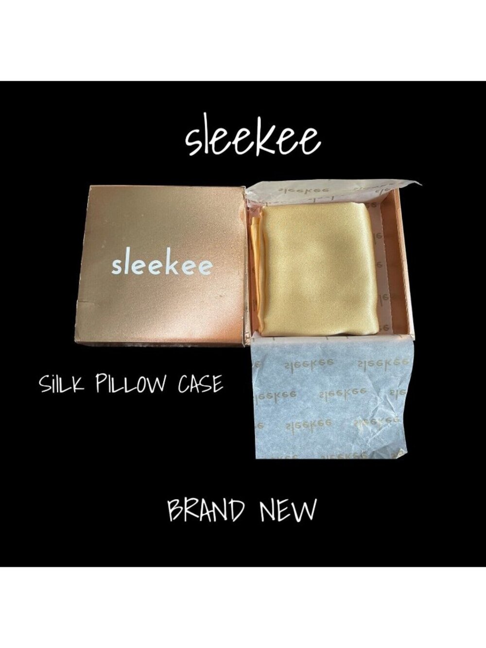 Sleekee™ Silk Pillowcase Mulberry silk Champagne New In Box